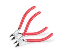 HAUTMEC 6" Flush Cut Pliers Ultra Sharp Wire Cutters 2PCS with Spring Loaded and Non-Slip Grip, Ideal Wire Snips for Plastic, Soft Wire, Toy Model Kits, Jewelry Marking, Zip Ties, HT0318-2PC
