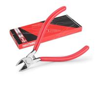 HAUTMEC 6" Flush Cut Pliers Ultra Sharp Wire Cutters with Spring Loaded and Non-Slip Grip, Ideal Wire Snips for Plastic, Soft Wire, Toy Model Kits, Jewelry Marking, Zip Ties, Hard Board HT0318