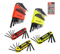 HAUTMEC 61PCS Folding Allen Wrenches Sets, Includes Folding Hex Key and Standard Hex Allen Key Set, Metric/SAE/Torx, CR-V Steel, for General Applications, HT0389-UK