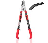 HAUTMEC 70-95cm Telescopic Anvil Loppers, Loppers for Gardening Heavy Duty with Compound Action System, 5cm Cut Capacity, Extendable Thick Branch Cutters for Pruning (Loppers & Blade)
