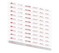 HAUTMEC Bi-Metal Hacksaw Blades 250mm, 10-Pack 24 TPI Replacement Blades with High-Speed Steel Teeth & Shatter Resistant Spring Steel Back, Pro Metal Cutting Blades for 10" Hack Saw Frame - HT0120