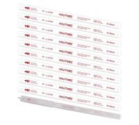 HAUTMEC Bi-Metal Hacksaw Blades 250mm, 10-Pack 32 TPI Replacement Blades with High-Speed Steel Teeth & Shatter Resistant Spring Steel Back, Pro Metal Cutting Blades for 10" Hack Saw Frame - HT0121