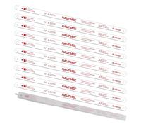 HAUTMEC Bi-Metal Hacksaw Blades 300mm, 10-Pack 32 TPI Replacement Blades with High-Speed Steel Teeth & Shatter Resistant Spring Steel Back, Pro Metal Cutting Blades for 12" Hack Saw Frame - HT0018
