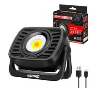 HAUTMEC COB LED Rechargeable Work Light 1500LM Portable Lights, Magnetic Work Light, Power Bank, 360°Rotating & Hook, IPX4 Waterproof & IK07 Impact Resistant, for Car Repairing, Emergency and Outdoor