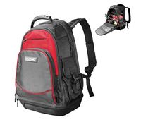 HAUTMEC Heavy-Duty Tool Backpack Bag with Molded Waterproof Base, 1680D Double-Layer Oxford Tool Bag with Laptop Compartment, 22 Pockets, Padded Shoulder Straps & Breathable Back Panel - HT0285