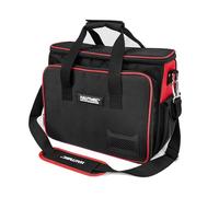 HAUTMEC Heavy-Duty Tool Bag for Electricians & Technicians, 42-Pocket Work Tool Case with Laptop Compartment, 1680D Water-resistant Nylon, Adjustable Shoulder Strap, HT0408