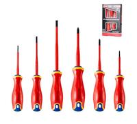 HAUTMEC Insulated Screwdriver Set, 6-Piece Electrician Screwdriver Set, VDE & GS Certified 1000V, with S2 Steel Magnetic Tips and Tri-Material Handles for Professional Electrical Work, HT0331-UK