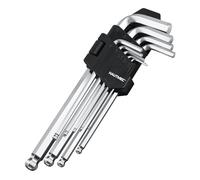 HAUTMEC Metric Allen Wrenches Sets with Ball End, 9PCS L Shape Hex Key Set, CR-V Steel Allen Key Set, 1.5-10mm, for Tightening or Loosening and Fixtures, HT0223-SS