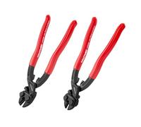 HAUTMEC Mini Bolt Cutters Plier Set, 8" High Leverage Compact Bolt Cutter and Diagonal Cutting Pliers, Anti-Slip Grip, CRV Blade, Flush Cutter for Locks, Bolts,Wires, Cables, Rivets, and Chains