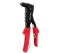 HAUTMEC Pop Rivet Gun with 4 Interchangeable Rivet Heads and Portable Wrench, Heavy Duty Durable Hand Riveter for Metal, HT0125-HR