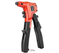 HAUTMEC Pop Rivet Gun with 4 Tool-Free Interchangeable Rivet Heads and Portable Wrench, Heavy Duty Durable Hand Riveter for Metal, HT0087-UK