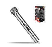 HAUTMEC Premium Tungsten Carbide Rotary Burr with 1/4" Shank, 8MM Ball Head Double Cut Rotary File, Expert Die Grinder Bits for Metal Carving, Grinding, Engraving & Deburring - HT0450