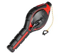 HAUTMEC Pro Chalk Line, 30m/100ft Chalk Line Reel with 6:1 Gear Ratio, Rubber Long Handle, Easy Top Loading, Ideal for Deck Builders, Framers, and Roofers HT0384-CL