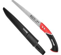 HAUTMEC Pruning Saw with Belt Sheath, 300mm (12") Heavy Duty Hand Saws for Cutting Trees, SK5 Blade & Triple-Cut Teeth for Wood, Camping & Garden Limbs