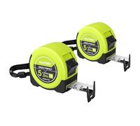 HAUTMEC Tape Measure 5m/16ft with Dual Scale Metric and Imperial 1/8 Fractions Measuring Tape Compact Economical for Home DIY Renovations Crafting Quick Fixes HT0314-2PC