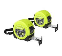 HAUTMEC Tape Measure 7.5m/25ft with Dual Scale Metric and Imperial 1/8 Fractions Measuring Tape Compact Economical for Home DIY Renovations Crafting Quick Fixes HT0325-2PC