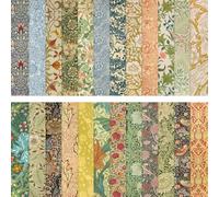 HAUTOCO 24 Sheets Scrapbook Paper 12 x 12'' Double-Sided Scrapbooking Cardstock Vintage Floral Pattern Decorative Paper for Junk Journal Supplies, Decoupage, Card Making, DIY Crafts & Photo Album