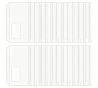 HAUTOCO 24PCS A6 Binder Punched Pockets with Label Pocket for A6 6-Ring Budget Binder, Plastic Clear Budget Cash Envelopes Binder Pouches Loose Leaf Bags Personal Planner Insert Pages