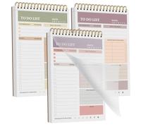 HAUTOCO 3 Packs to Do List Notepad, A5 to Do List Notebook for Work Undated Tear Off Daily Planner Notepad Task Checklist Organizer for Home Office School, Totally 312 Pages