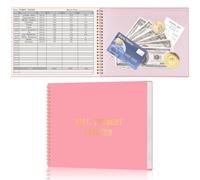 HAUTOCO Bill Payment Tracker: Bill Tracker Notebook for Financial Budgeting, Monthly Bill Payment Organiser Log Book for Small Business & Personal Expenses - 120 Pages, Pink