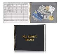 HAUTOCO Bill Payment Tracker: Bill Tracker Notebook for Financial Budgeting, Monthly Bill Payment Organiser Log Book for Small Business & Personal Expenses - 120 Pages, Black