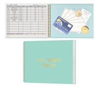 HAUTOCO Bill Tracker Notebook Monthly Bill Payment Tracker for Personal Budgeting Home Financial with 2 Storage Pocket, Payments Checklist Organizer Bill Planner 25.7 x 19.9 cm, Mint Green