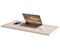 HAUTOCO Desk Mat with Edge Protector, Distressed PU Leather, 80x40cm Large | Steel Core, Waterproof, Non-Slip, Stitched Edges, Ergonomic, Beige Mouse Mat, Desk Protector & Blotter for Office Home Gaming