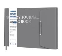HAUTOCO Notary Journal Log Book Hardcover Notary Book with 485 Record Entries, 200 Numbered Pages, Privacy Guard, 10.6'' X 7.3'' Horizontal Public Journal Record Book for Notarial Acts, Gray