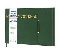 HAUTOCO Notary Journal Log Book Hardcover Notary Book with 485 Record Entries, 200 Numbered Pages, Privacy Guard, 10.6'' X 7.3'' Horizontal Public Journal Record Book for Notarial Acts, Dark Green