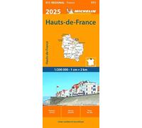 HAUTS-DE-FRANCE 10511 2025: wegenkaart schaal 1:200.000 (Regionale kaarten Michelin)