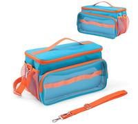 Hautton Carrying Case for Toniebox 2/1 Audio Player, Portable Travel Storage Organizer Bag for Tonies Starter Set, Figures, Headphones and Charging Station with Shoulder Strap and Handle -Blue