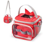 Hautton Carrying Case for Toniebox, Portable Storage Travel Bag for Tonies Figures Charging Station with Shoulder Strap Handle and Toniebox Ears Cover -Red