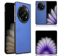 Hauw Case for Oppo Find N5,Slim Fit Shockproof Carbon Fiber Texture Leather Case for Oppo Find N5,Blue