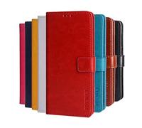 Hauw Case for Oppo Reno14 F,Magnetic Closure PU Leather Flip Wallet Phone Case for Oppo Reno14 F,Red