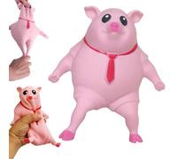 HAUZMLL Novelty Cute Squishy Toy Pink Pig Gifts for Adults, Decompress and Stress Stretch Animal Anxiety Relief Autism Disorders, Funny Pig Man Sensory Stress Toy