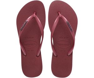 Hav Slim Logo Metallic Flip Flops burgundy