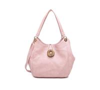Hava Button Design Triple Compartments PU Leather Shoulder Bag Fontanella Fashion Pale Pink One Size