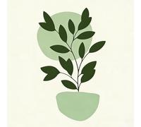 Hava Kolari Canvas Wall Art Print - Minimalist Botanical Potted Plant, 30×40 cm Unframed Wall Decor for Bedroom & Living Room, Modern Wall Prints, Pictures for Walls