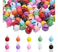 HavaCue 100pcs 18mm Colorful Jingle Bells for Crafts, Small Bells for Crafts, Metal Mini Bell Set for Crafting, Dog Cat Bird Collars, Christmas Bell Decorations, Wedding Wand Sticks, Jewelry Making