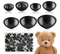 HavaCue 100PCS Safety Noses for Amigurumi,15-29mm Plastic Animal Safety Noses with Washers Black for Crocheting in 7 Sizes for Crochet Animals Puppets