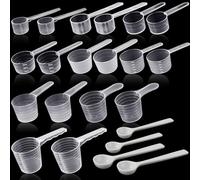 HavaCue 22 Pcs Transparent Washing Powder Scoop, 1g/2ml - 50g/100ml Protein Scoop, Reusable Plastic Measuring Spoons for Milk Powder, Dosing Spoons for Coffee, Baking Soda, Flour and Kitchen Supplies