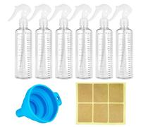HavaCue 6 Pcs 250ml Water Spray Bottles, 7oz Small Spray Bottle, Reusable Empty Mist Sprayer With Foldable Funnel, Label Sticker for Cleaning, Plant Gardening, Air Freshening, Hair, Travel, Oil, Pet
