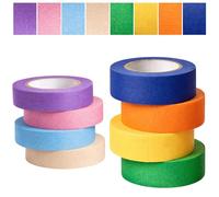 HavaCue 8 Rolls Coloured Masking Tape with 2 Size, 20mm * 12m & 15mm * 12m Wide Assorted Artists Tape, Adhesive Craft Tape for DIY Craft Painting Labeling