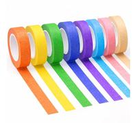HavaCue 8 Rolls Coloured Tape for Crafts, Writable Coloured Masking Tape, 15 mm x 12 m mm x 12 m Craft Tapes for Home, Classroom, Office, Painting, DIY Gifts Warpping and Labeling