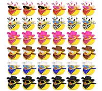 HAVAGDTM 36 Sets Cowboy Ducks with Mini Hat Scarf and Sunglasses Mini Bath Duck Toys for Birthday Swimming Party Gift Favor Decorations