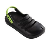 Havaianas Kids Clog, Black/Lemon Green, 10/11C
