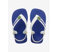 Havaianas Baby Brasil Logo Flip Flops Blue White Kids - 17-18