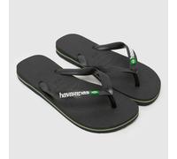 Havaianas Black Brasil Logo Youth Sandals UK 5 (EU 39)