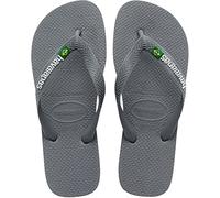 Havaianas - Brasil Logo, Chanclas Icónicas, Cómodas y Duraderas, Tiras con Bandera de Brasil y Suela Antideslizante con Franjas de Colores, Adultos Unisex, Steel Grey/Steel Grey, 6.5/7.5
