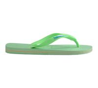 Havaianas - Brasil Logo, Chanclas Icónicas, Cómodas y Duraderas, Tiras con Bandera de Brasil y Suela Antideslizante con Franjas de Colores, Adultos Unisex, Green Garden, 5.5/6